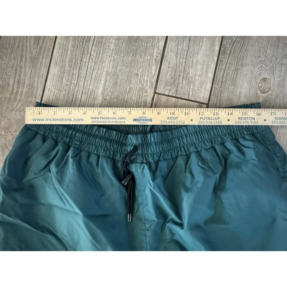 Vintage 90s Nylon Track Pants Mens Large Teal Green Windpants Retro Outdoor